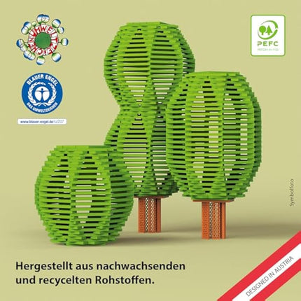 bioblo Hello Box Ocean Mix with 100 Pieces, Sustainable Colourful Building Blocks for Children from 3 Years, Wooden Building Blocks, Children's Toy, STEM Montessori Toy for Stacking and Balancing