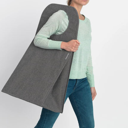 Brabantia - Laundry Bag Rectangular - Foldable Top - Quick-drop Opening - Space Efficient - Easy to Unload - Large Opening for Dirty Clothes - Pepper