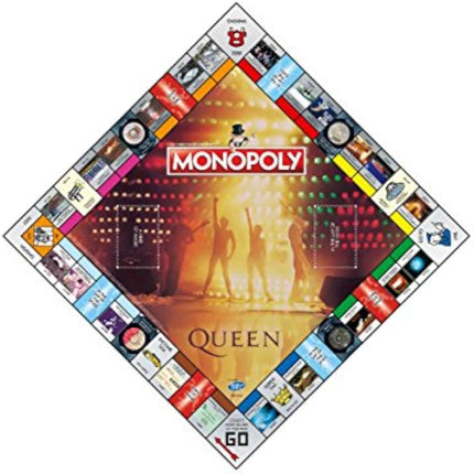 Winning Moves Queen Monopoly Board Game, Advance to Wembley, Hyde Park, The Forum Los Angeles, Take your chances with A Kind of Magic and In the Lap of the Gods cards, gift for players aged 8 plus