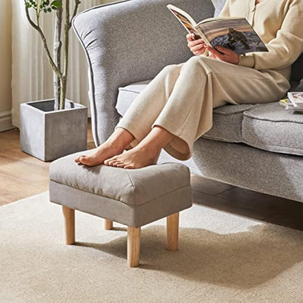 YMYNY Foot Stool, Ottoman Small, Chair with Sponge Padded Seat, Footrest, Shoes Changing Wooden Stool for Living Room, Bedroom, Entryway, 40×29×32CM, Grey HBD023G