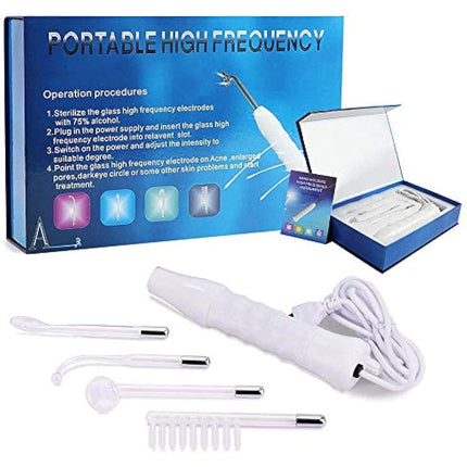 TEEROVA Skin Therapy Wand - Portable Handheld High Frequency Skin Therapy Machine for Acne Treatment, Skin Tightening, Wrinkle Reducing, Dark Circles, Puffy Eyes & Hair Follicle Stimulator