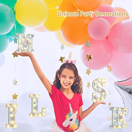 Vimlits Unicorn Light Up Letters, LED Letter Lights Warm White Alphabet Sign Unicorn Gifts for Girls Birthday Unicorn Party Decorations Bedroom Night Light Christmas Valentine Wall Table Decor - U