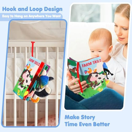 beiens Baby Books Toys, Sensory Books Touch and Feel Crinkle Cloth Books for Babies, Baby Essentials for Newborn, Car Seat Toys Gifts for 0 3 6 12 Months