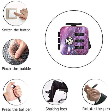 Paochocky Galaxy Fidget Toy Cube Toy with Click Ball, Anti-anxiety Anti-Stress Fidget Toys for Children, Teen, Adult Stress Reliever
