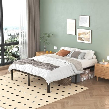 Lutown-Teen Small Double Bed Frame 4ft with Rounded Corner Legs, Heavy Duty Metal Bed Frame Small Double, Small Double Beds 36 cm High, Noise Free, Easy Assembly