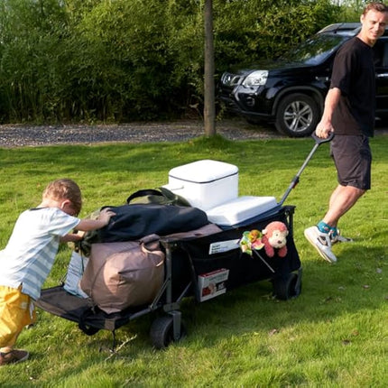 Portal Widened Folding Festival Trolley XXL With Brakes - Heavy Duty 600L Camping Cart, Beach Wagon, Collapsible Garden Cart for Picnic - 180KG Capacity