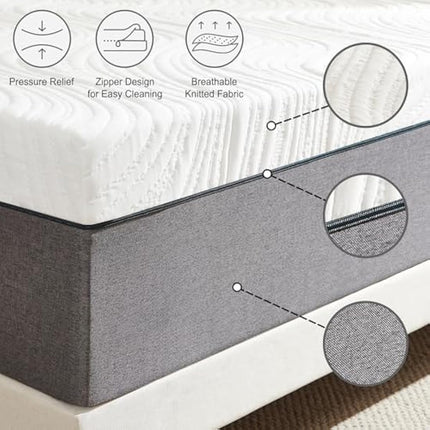 Twirest Mattresses, 20cm Single Mattresses with Memory Foam and Anti-mite, Breathable, Removable Carved Cover, Mattress in a Box, Edges Support for Sleep Supportive(90x190x20cm)