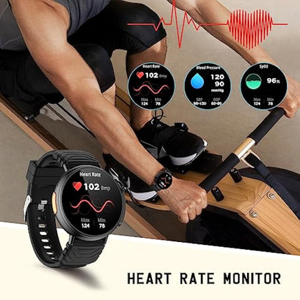 Smart Watch Ultra 1.52" Round HD Display with call (receive/make call) Ai Voice,Music Player, Fitness watch for men women Waterproof Activity Tracker with 120 Modes Sports for Iphone Andorid phones