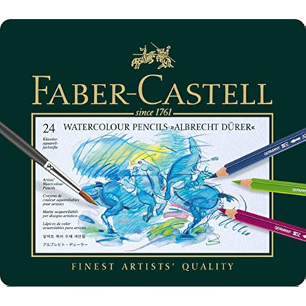 Faber-Castell Watercolour Pencil Set Complete with Watercolour Pencils ABLRECHT DÜRER and Water Tank Brush