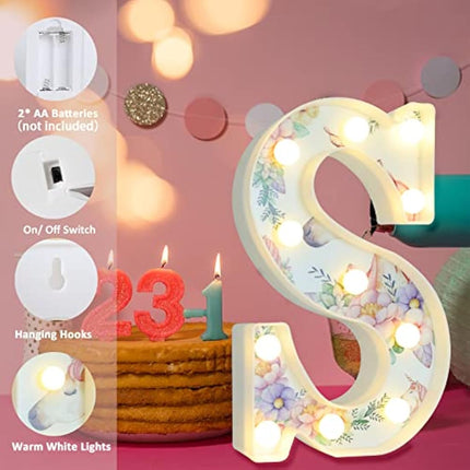 Vimlits Unicorn Light Up Letters, LED Letter Lights Warm White Alphabet Sign Unicorn Gifts for Girls Birthday Unicorn Party Decorations Bedroom Night Light Christmas Valentine Wall Table Decor - Q