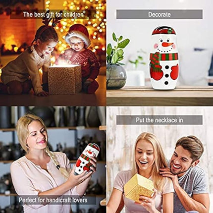 HYCLES Nesting Dolls for Kids for Kids Xmas Gifts Matryoshka for Boys Girls Wooden Toys Snowman
