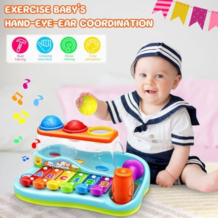 Baby Toys for 1 Year Old Boys Girls,Christmas Birthday Xylophone Toys Gifts for 6 12 18 Months Child, Early Educational Pound & Tap Hammering Kids Toys for Ages 2 3+