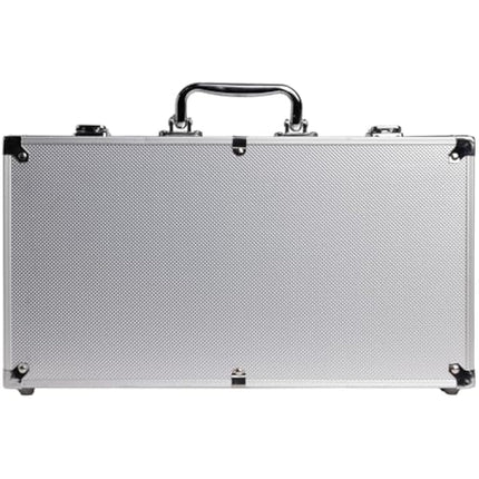 Cartamundi Maverick Texas Hold'em Poker Set, 300 Piece in Aluminium Case with 11.5g Heavyweight Poker Chips, 2 Decks of Playing Cards, Dealer Big Blind and Small Blind Buttons and 5 Dice, Grey