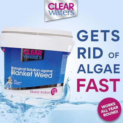 ClearWaters Blanket Weed Treatment for Ponds – 10L Bucket to Treat 100,000 L/Maintain 800,000 L– Quick Action Pond Weed Treament for Blanket Weed – Pond Cleaner Safe for Fish and Wildlife