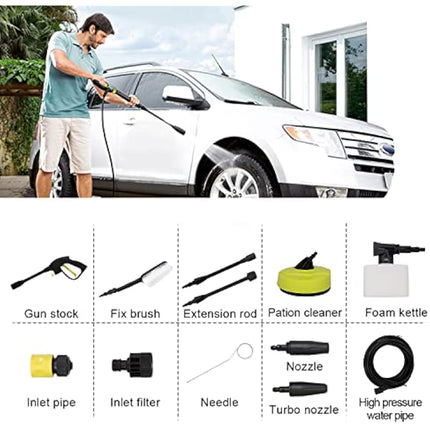 Stream Pressure Washers Jet Washer for Patio, 135Bar 1650W 420L/H Portable Power Washers with Brush, Electric High Power Washer Car Washing Machine, Garden Cleaning Machine for Driveway