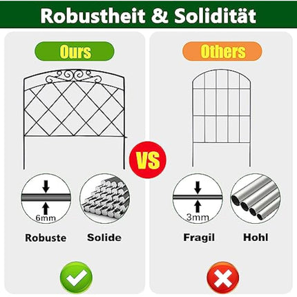 Thealyn Decorative Garden Fence 60cm (H) x 3m (L) Rustproof Metal Fence Panels No Dig Fence for Dogs Yard Patio Animal Barrier Flower Bed