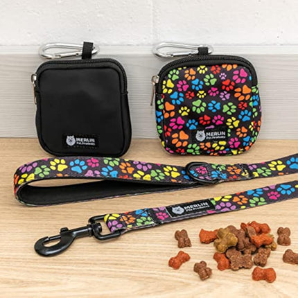 Small Dog Treat Bag, Dog Treat Training Pouch Bag, Pocket Size Travel Dog Walking Bag, Dog Walk Treats Pouch, Dog Treat Pouch, Pet Bag For Lead Treats, Pet Treat Pouch For Training (Pawprint)