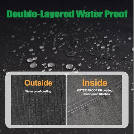 F&J Outdoors Garden Furniture Covers Heavy Duty UV Resistant Tear Resistant Patio Table Cover Waterproof Windproof Sectional Sofa Large Outdoor Furniture Cover, Black, 320x211x84cm