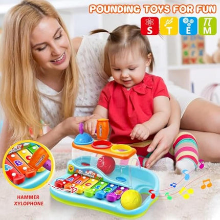 Baby Toys for 1 Year Old Boys Girls,Christmas Birthday Xylophone Toys Gifts for 6 12 18 Months Child, Early Educational Pound & Tap Hammering Kids Toys for Ages 2 3+