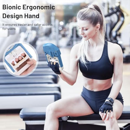 Kuptone Electronic Hand Dynamometer 90 kg / 200 lbs Capacity Range Hand Grip Strengthener with 19 Sets of Individual Records (Blue)