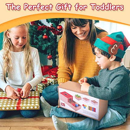 Baby Montessori Toys for 1 Year Old Boys Girls, Wooden Toys for 1 2 3 Year Olds, Baby Sensory Toys 4 in 1 Activity Cube Balls Drop Toy, Toddlers Educational Sorting Toy, Babies 1st Birthday Gifts