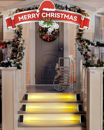 Asteria Solar Step Lights Outdoor 8 Pack, Solar Stair Lights IP67 Waterproof, 13 LED Beads for Increased Brightness, Outdoor Stair Lights for Decorative Use on Stairs, Front Porch (Warm White)