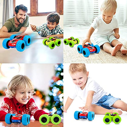 m zimoon Pull Back Car, Inertia Monster Truck Toy Cars Double-Sided Friction Powered Vehicles Push and Go Vehicle Min Car Rubber Wheels Cars Toys Birthday Gifts for 3-7 Years Old Kids Boys Girls