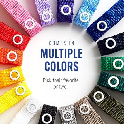 Baby Buddy Secure-A-Toy, Safety Strap Secures Toys, Teether, Or Pacifiers to Strollers, Highchairs, Car Seats, Adjustable Length to Keep Toys Sanitary Clean, Registry Must Haves, Black-Gray, 2 Count