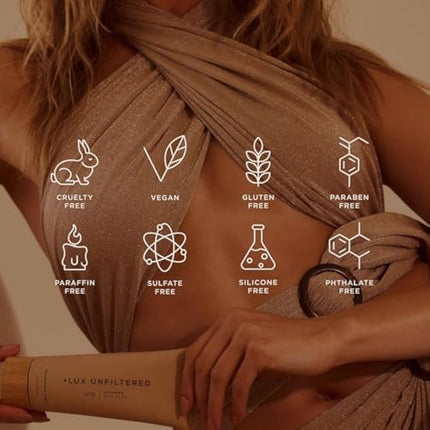 + Lux Unfiltered N°10 Blurring Body Glow Lotion - Instant Body Shimmer Lotion that Blurs Imperfections and Hydrates with Shea Butter, Squalane & Vitamin C - Vegan, Cruelty Free, Fragrance Free