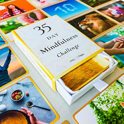 Jolly Piggy 35 Day Mindfulness Challenge Cards, Anxiety Relief Gift for Women, Men & Teens Bonus Wellness Ebook | Great Secret Santa Gift & Stocking Filler