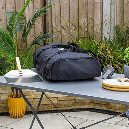 Zanussi ZPO1BPC Outdoor 12 Inch Wood Pellet Portable Wood Fired Pizza Oven with Paddle and Cover in Black, BBQ Oven & Smoker, Stainless Steel Foldable Legs