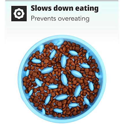 H&S Slow Feeder Dog Bowl - Dog Slow Feeder Bowl - Gradual Feeding Bowls For Dogs Cat Puppy - Anti Gulp - Prevent Food Overeating & Bloating - Small or Large