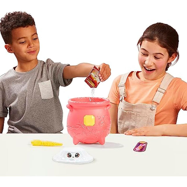Magic Mixies Magical Gem Surprise Fire Magic Cauldron - Reveal a Non-Electronic Mixie Plushie and Magic Ring with a pop up reveal from the Fizzing Cauldron