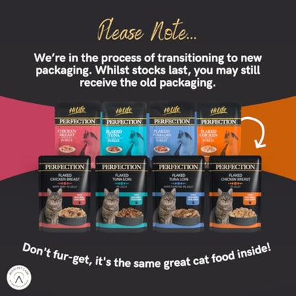 HiLife Perfection Adult Wet Cat Food, Flaked Chicken Breast in Jelly, Grain Free & Made With 100% Natural Ingredients (18 Pouches x 70g)