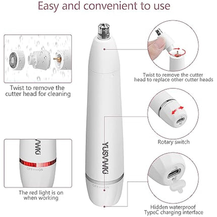 5 in 1 Lady Shavers for Women Facial Hair Remover for Women Bikini Trimmer Eyebrow Trimmer Electric Shaver for Face Eyebrow Lip Nose Legs Underarm Bikini Portable Waterproof Painless with USB Charging