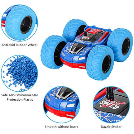 m zimoon Pull Back Car, Inertia Monster Truck Toy Cars Double-Sided Friction Powered Vehicles Push and Go Vehicle Min Car Rubber Wheels Cars Toys Birthday Gifts for 3-7 Years Old Kids Boys Girls