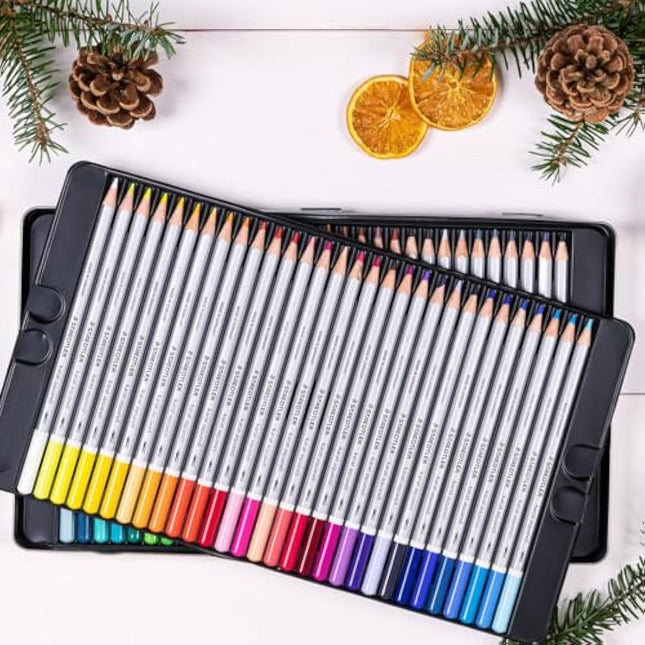 STAEDTLER 125 M60 Karat Aquarell Watercolour Colouring Pencil - Assorted Colours (Tin of 60 Pencils)