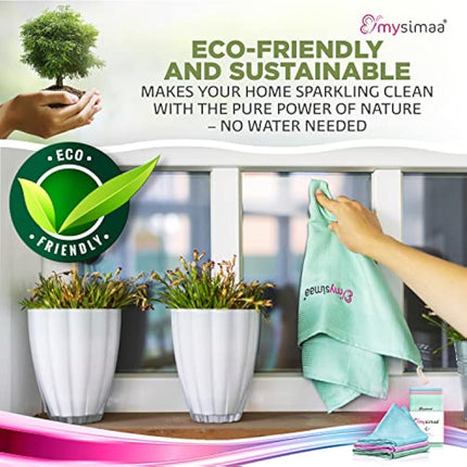 mysimaa® Premium Microfiber Cleaning Cloths - Professional microfibre cloth or dusters for cleaning to get streak-free, lint-free shine in home products, car cleaning, kitchen, dishes, window, glass.
