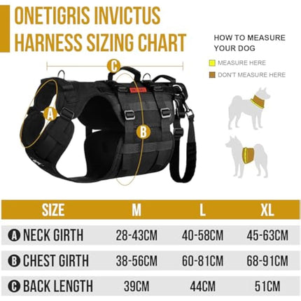 OneTigris Dog Lift Harness for Large Dogs, Dog Support Sling for Back Legs, Lifter with Handles Invictus Multifunctional Mobility Assistance Vest Hip Support Brace (Black, XL)