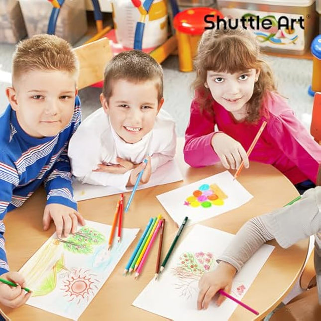 Shuttle Art 408 Pack Colouring Pencils Bulk, Coloured Pencil Set for School Plus 20 Sharpeners, 12 Colours School Pack Colouring Pencils for Kids, Class pack School Supplies