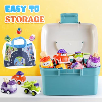 LULULIA Toys for 1 Year Old Boys Gifts, 12 Pcs Pull Back Cars Toddler Toy Cars for 1 2 Year Olds, 1st Birthday Gifts for Boys Girls, Christmas Baby Gifts Boy Toys Age 1