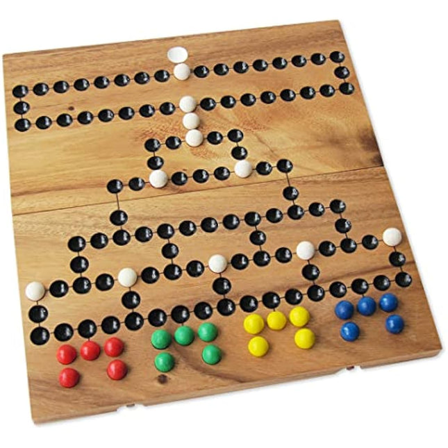 BARRICADE - MALEFITZ for 2 to 4 players from 6 years old. Family strategy board game in eco-friendly solid wood, CE-approved - 10 x 10 inch - Le Délirant® brand - reclosable board - easy storage.