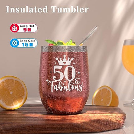 50th Birthday Gifts for Women, Happy 50th Birthday Hamper for Her, 50 Year Old Lady Gifts,Birth-Day Pamper Box for Mum Best Friend Sister Bestie Turning 50, Personalised 50 Th Birthdays Present