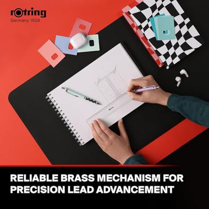 rOtring Tikky Pastel Mechanical Pencils | HB 0.7 mm | Opal Blue | with Comfort Rubber Grips | 12 Count