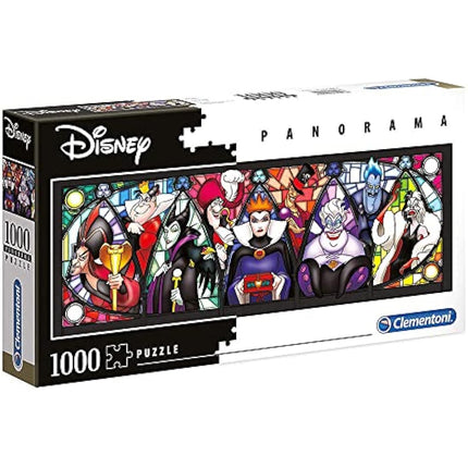 Clementoni - Disney Panorama Collection Villains - Jigsaw Puzzles 1000 Pieces Adults And Children, 10 Years Old And Up, Made In Italy, 39516,40 X 21 X 6