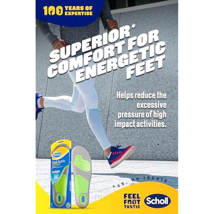 Scholl Insoles Men's Sport Gel Active UK Shoe Size 7-12