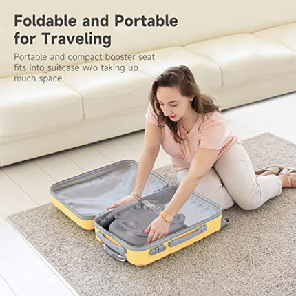 YOLEO Yoleo Portable High Chair for Babies and Toddlers, Baby Booster Seat for Dining Chair, 6 Months to 3 Years, 15 kg, Height Adjustable, with Removable Tray Grey, 1.0 Count