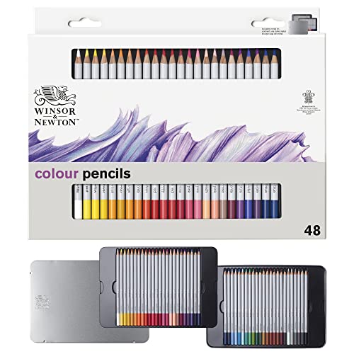 Winsor & Newton Studio Collection Colouring Pencils, 48 Soft Core Drawing Pencils, Premium Artist Quality, for Sketching, Blending, Shading and Layering