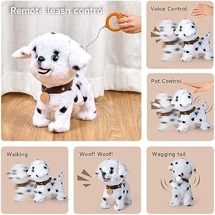 OR OR TU Walking Dog Toys for Kids Toy Dog Plush Electronic Pets Dog Puppy, Walk and Bark on a Lead, Realistic Interactive Toys Dog for Kids 3 4 5 6 7+ Years Old Girls Boys Gift