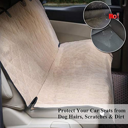 VIVAGLORY Dog Seat Covers, Dog Backseat Cover Pet Bench Protectors with Anti-Slip Backing, Back Seats Cover Rear Seat Covers Car Seat Cover for Dogs, Heather Khaki, S